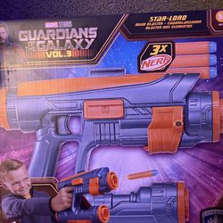 New NERF Star Lord Quad Blaster Dart Gun Guardians Of The Galaxy 3 Marvel Hasbro