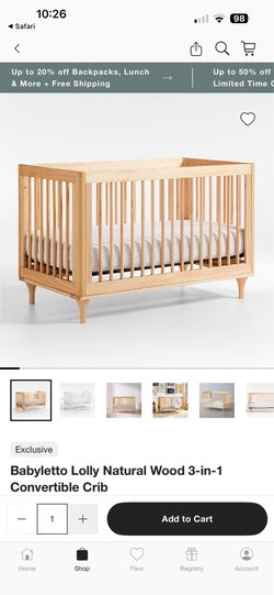 Neutral wood crib and mattress