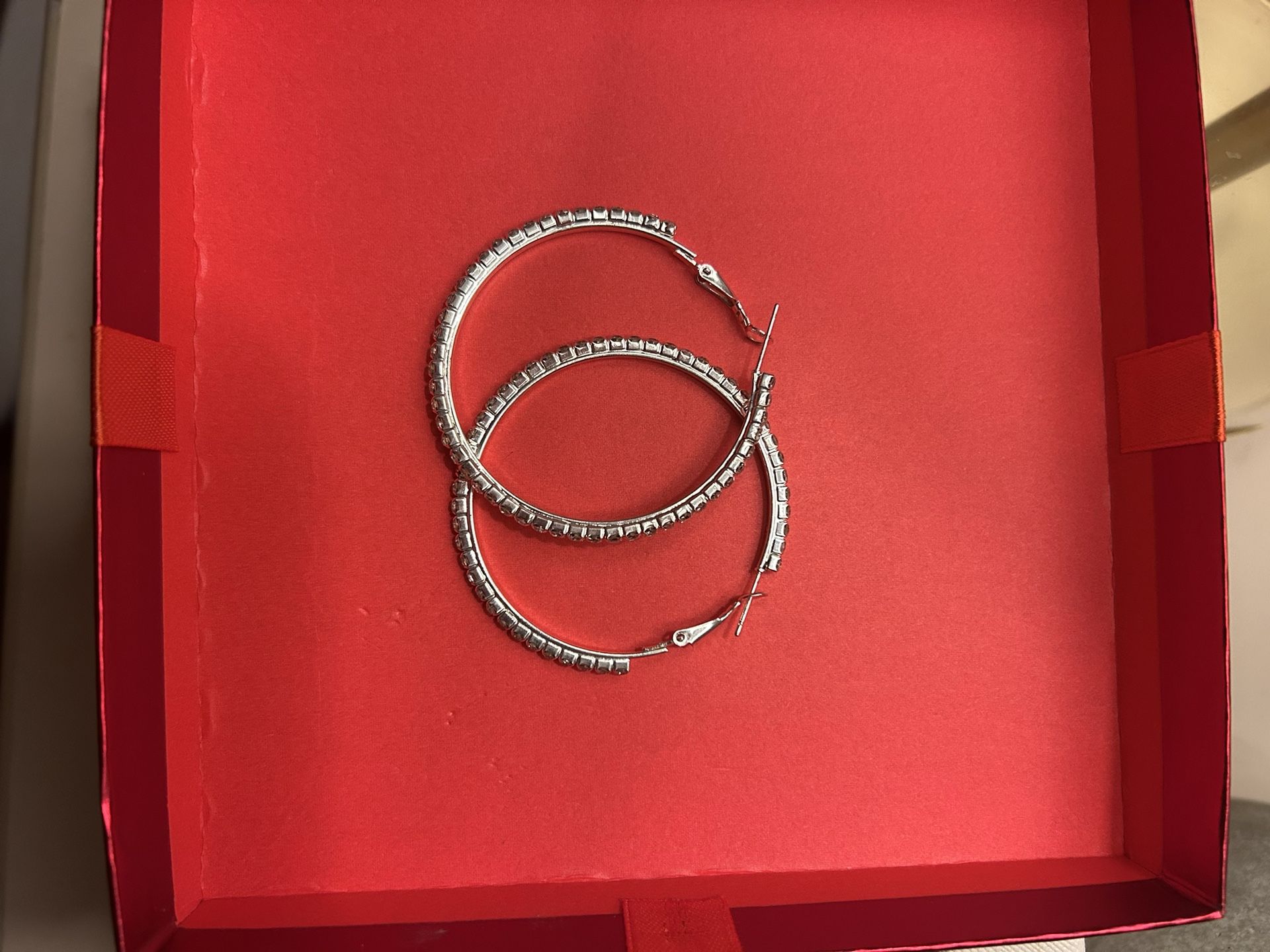 Sparkly silver Hoop Earrings