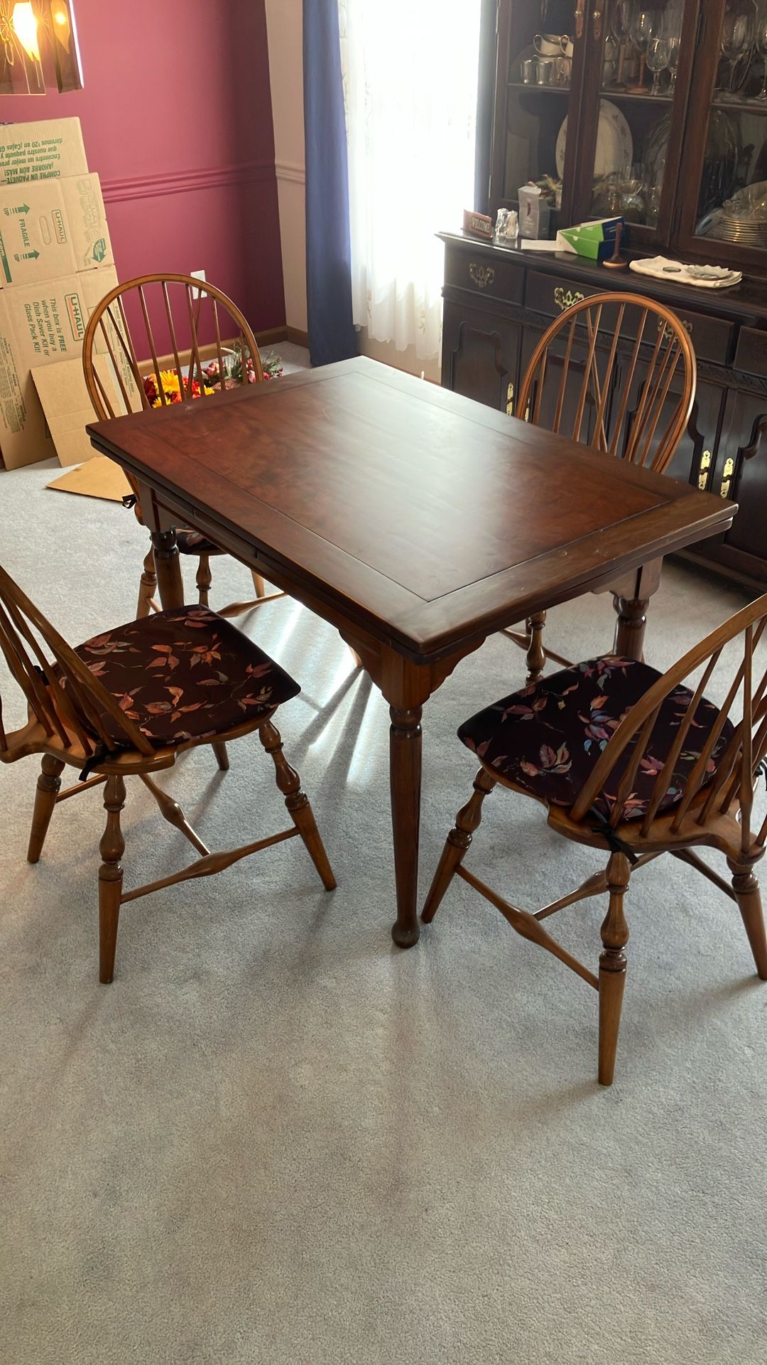 Wood Dining Table +4 Chairs
