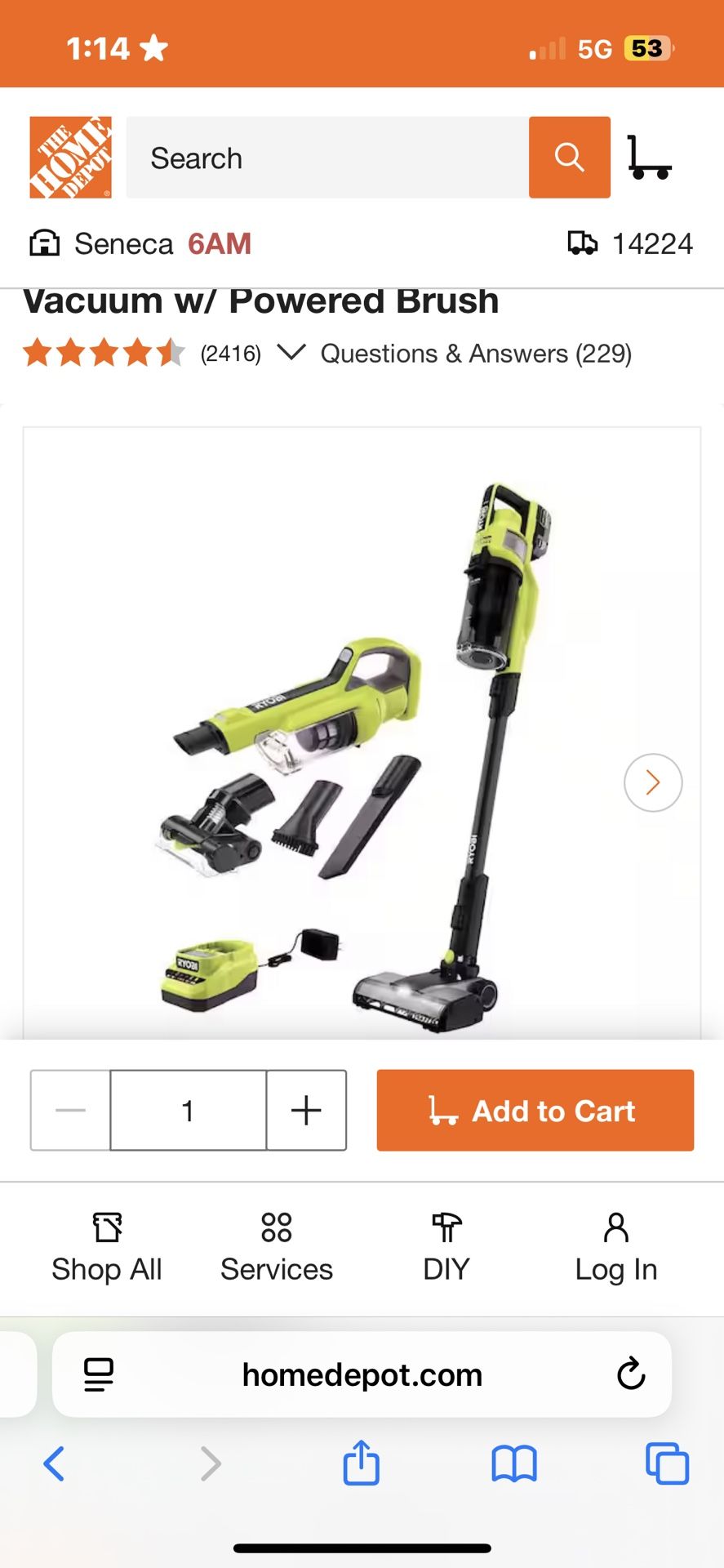 ONE+ 18V Cordless Stick Vacuum Cleaner Kit