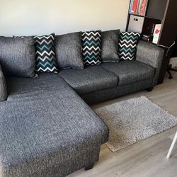 Reversible Cushions Grey Couch 