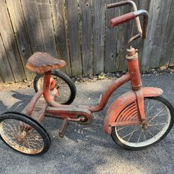 Vintage Large Chain Driven Kids Tricycle 