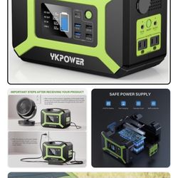 Portable Power Station 300W (Peak 600W), YKPOWER 296Wh Backup Lithium Battery...