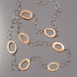 Long J Jill Mother of Pearl large link chain necklace NWOT