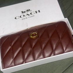 Brown coach wallet leather