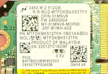 Micron 512GB M.2 NVMe SSD