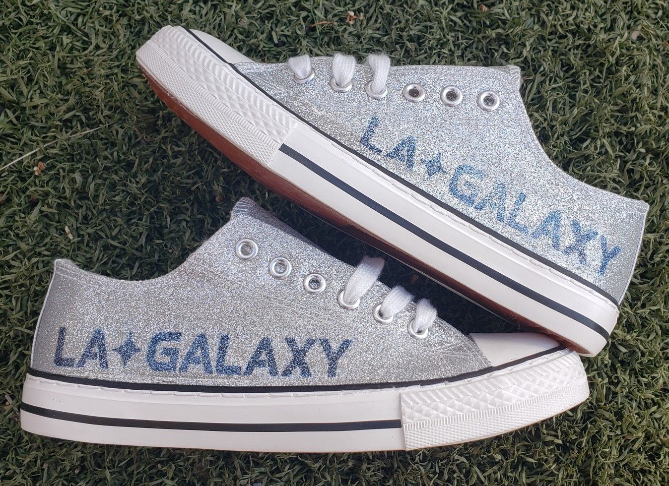 custom LA Galaxy Shoes women's size 6 womens Los Angeles converse style