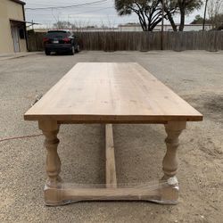Custom Dining Table Farmhouse Country French Modern Rustic Solid Wood Set Restoration Hardware Insp Bench Hand Built Round Oval Counter Breakfast  