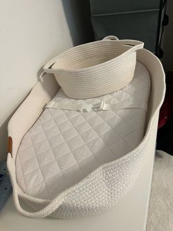 Cotton Rope Baby Moses Basket with Mattress