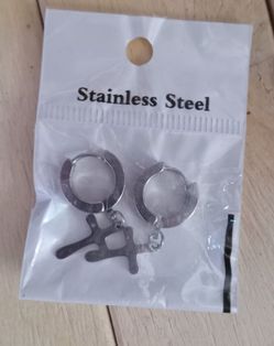 Stainless Steel Cross Earrings