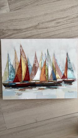 Sailboat Fleet Canvas Wall Art Painting