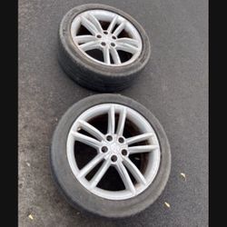 2 — 245/45r19 5x120 5x4.72 Stock Tesla Model S X wheels Rims Tires!!