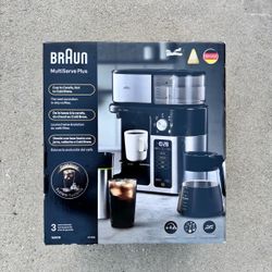 Braun MultiServe Plus 10- Cup Pod Free Drip Coffee Maker 7 Brew Sizes/Hot & Cold