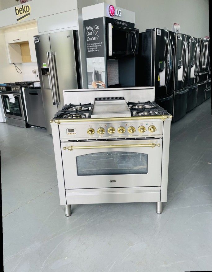 ILVE Nostalgie Series 36 3.5 cu. ft. Freestanding Range with Griddle