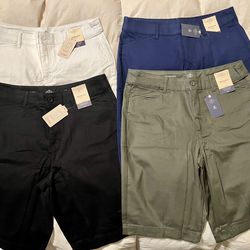 Brand New  w/Tags Women’s Lot of 4 St. John’s Bay Bermuda Shorts Size 12