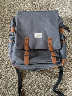 Mancio Slim Vintage Style Laptop Backpack Gray