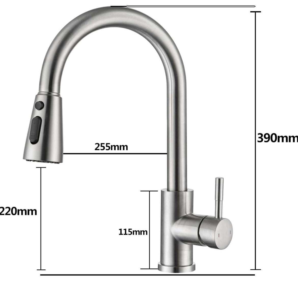 Kitchen Faucet with Pull Down Sprayer Brushed Nickel Single Handle Kitchen Sink Faucets with Pull Out Sprayer Stainless Steel Modern Commercial Farmho