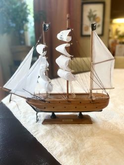 Small wooden pirate ship