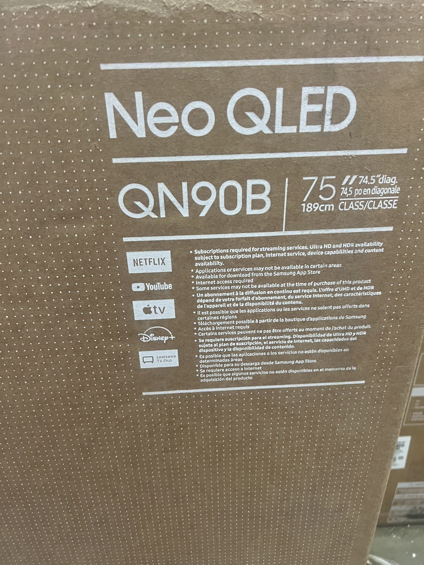 SAMSUNG 75 Inch Class Neo QLED 4K QN90B Series Mini LED Quantum HDR 32x Dolby Atmos Object Tracking Sound+ Anti Glare Ultra Viewing Angle Smart T