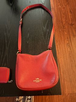 coach purse, authentic beautiful red color comes with wallet