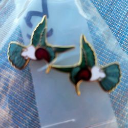 ADORABLE UNIQUE HUMMINGBIRD EARRINGS 