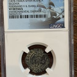 Medieval Spanish Coin – Ferdinand & Isabella (1400s) – NGC Certified
