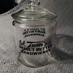 Vintage Peanut Butter Glass Container 