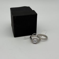 Platinum-Plated Infinite Elements Zirconia Antique Ring Set