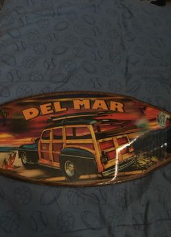 Del Mar Wooden Surfboard