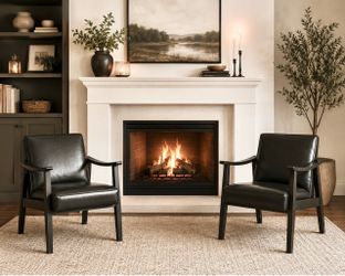 Mid century accent chair with solid wood frame set of 2