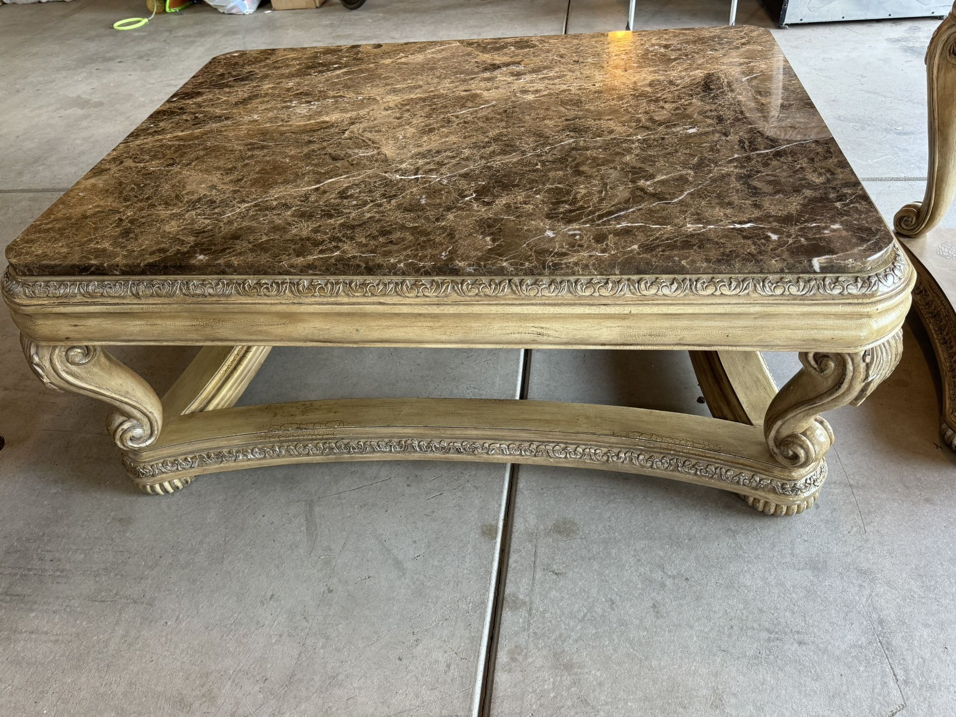 Schnadig Marble Slab Coffee Table/End Table Set