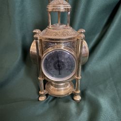 Vintage Nautical 3-Sided Brass Barometer.