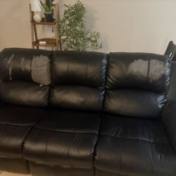 Black Leather Couch 