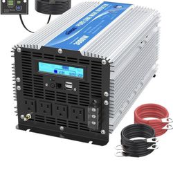 Solar Generator W GIANDEL Pure Sine Wave Power Inverter 3000Watt DC 12 Volt to 120Volt, 300W Solar Panels, 1280Wh LPO Battery, MPPT Contr