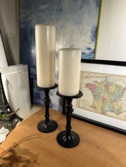 Black Candlesticks with Candles