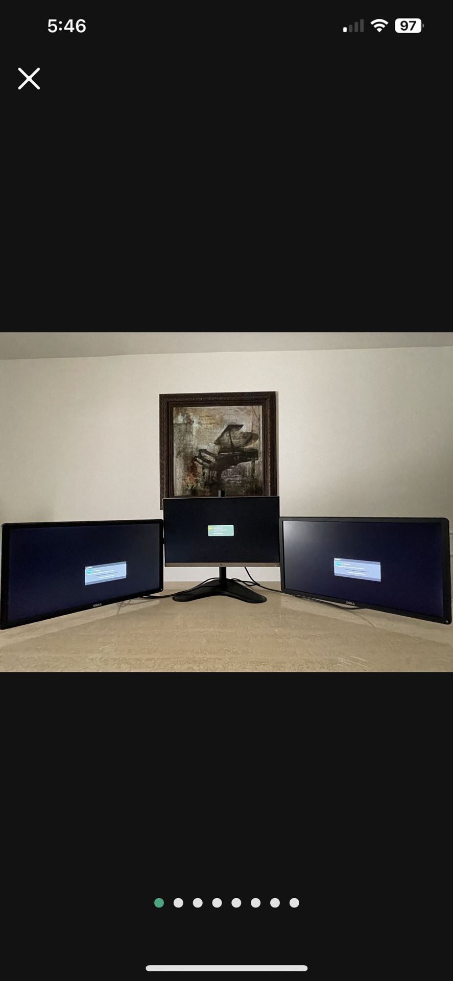 Three Monitors With Stand