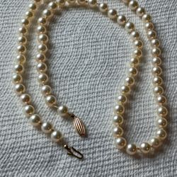 Pearl 8mm 14k Clasp 26 Inch Beautiful String Pearl 
