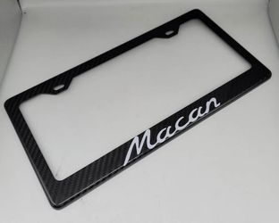 BRAND NEW PORSCHE MACAN 100% Real Carbon Fiber License Plate Frame Tag Cover Original 3K