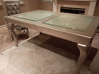 Luxury glass top kitchen table