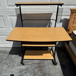 Wooden computer / writing / student desk w/ FREE office chair. 24 deep x  54L x 30 H (51 1/2 hutch) 