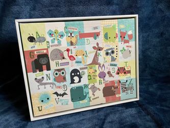 NEW Alphabet Framed Canvas Wall Art