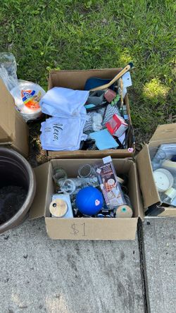 Cheap items at garage sale