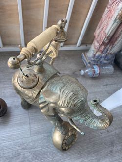 Antique brass phone