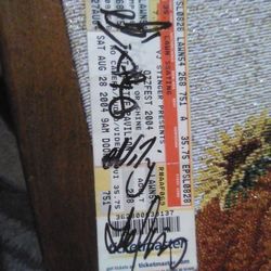 2004 Ozzfest Concert Ticket Autographed By Miley Cyrus, Justin Timberlake, Lance Bass, Joey Fatone Unique Must Have For Any Autograph Collector 🔥🔥🔥