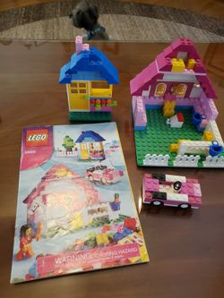 Pink brick Lego house