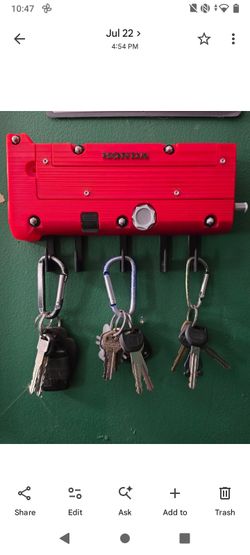 Honda k20a valve cover key ring holder 3D printed