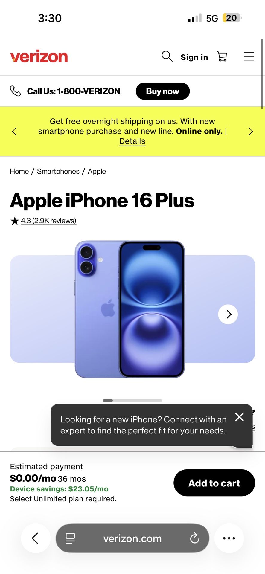 IPHONE 16 PLUS PURPLE MINT CONDITION