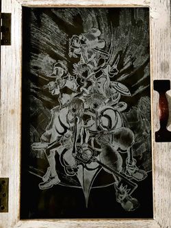 Kingdom hearts glass engaving