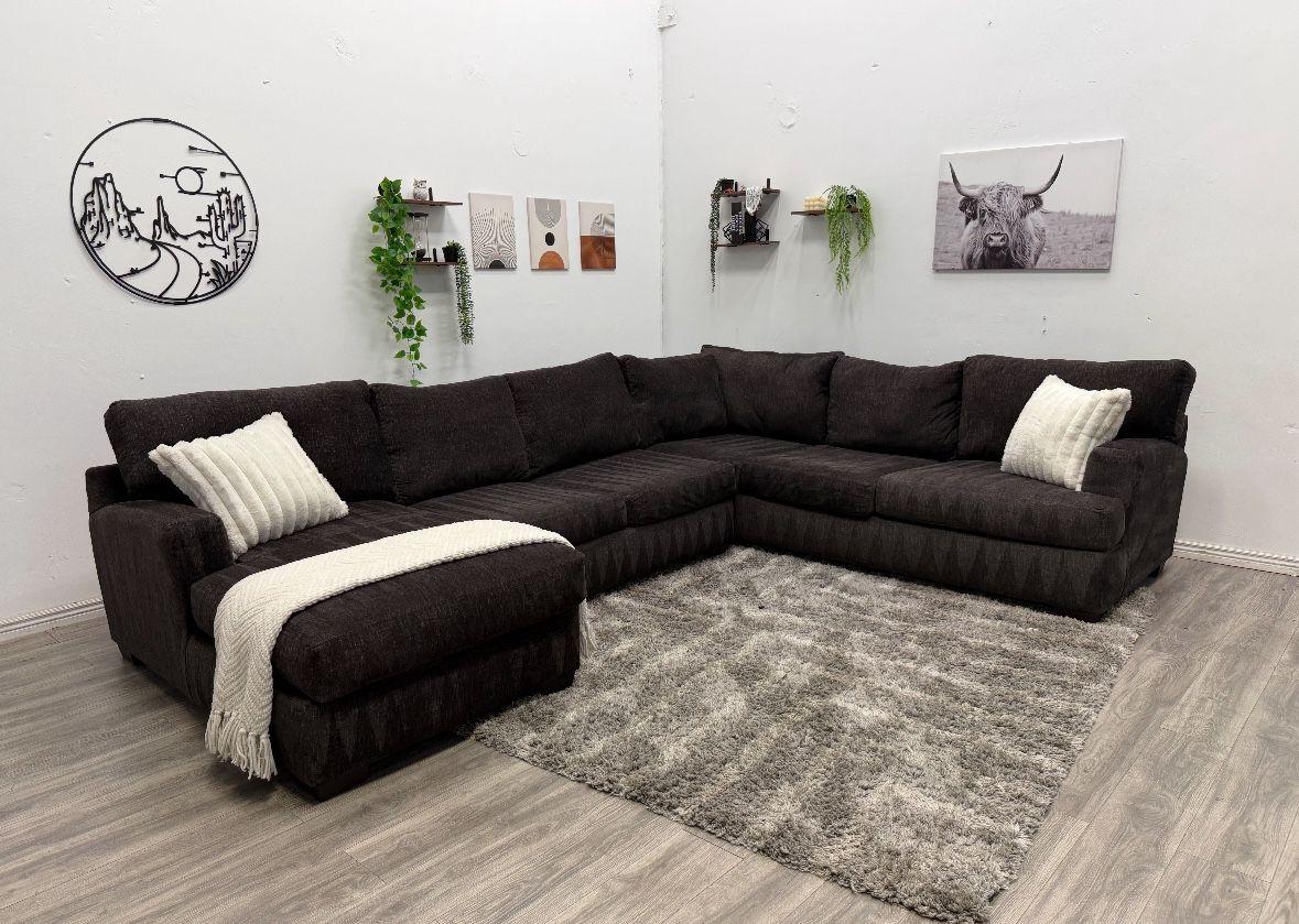 Black Sectional Couch - Free Delivery
